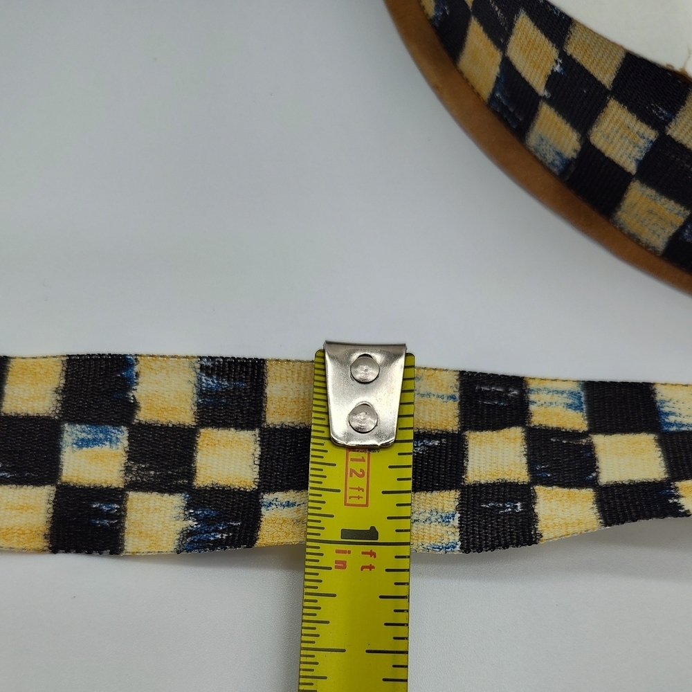 MACKENZIE CHILDS Courtly Check Ribbon 1in 10yd Retired Taffeta Trim - Picture 2 of 3
